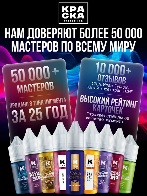 Краска tattoo ink Краска для тату 15 мл Магнолия Пигмент для татуировки, 15 мл, фото 5