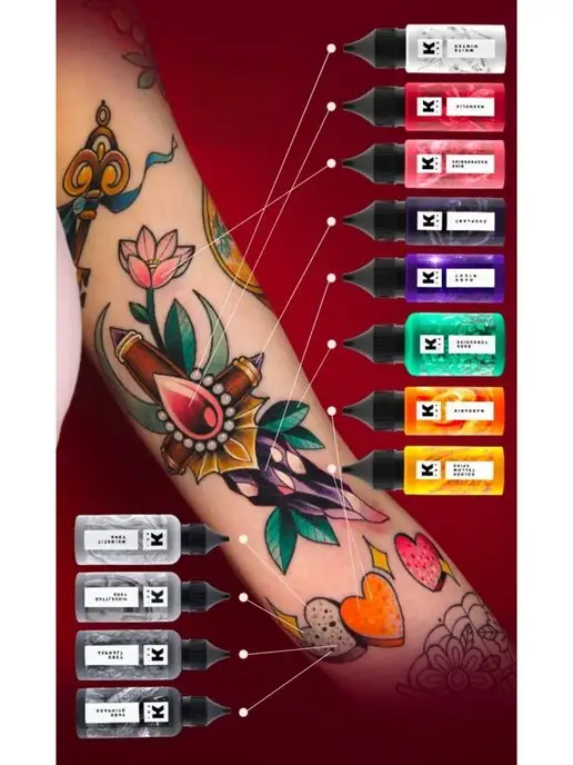 Краска tattoo ink Краска для тату 15 мл Магнолия Пигмент для татуировки, 15 мл, фото 6