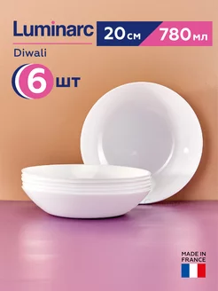 Тарелки для супа Diwali глубокие 20 см, 780 мл, 6 шт Luminarc 131702692 купить за 982 ₽ в интернет-магазине Wildberries