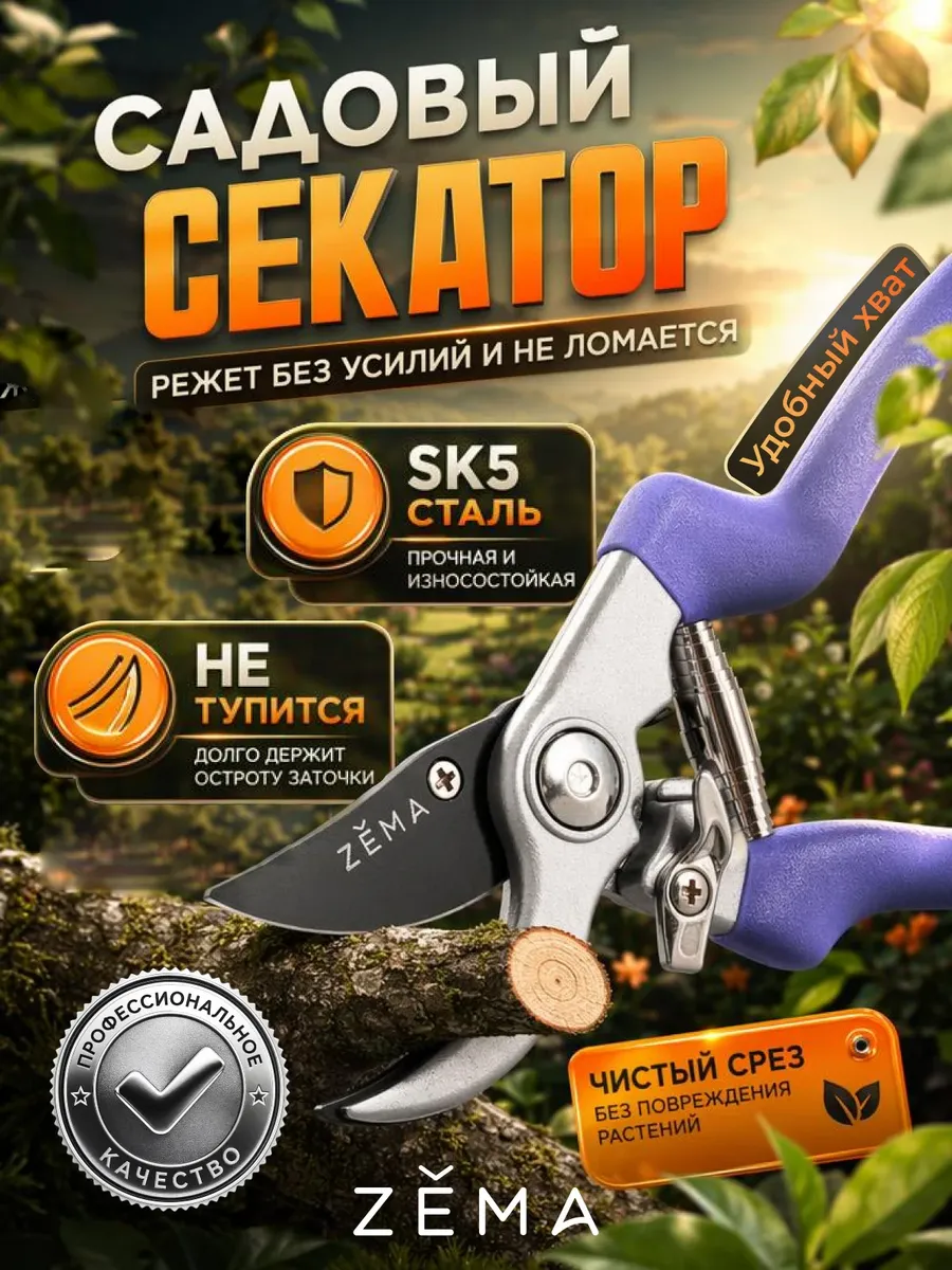 Профессиональный садовый секатор ZM2010 Зема