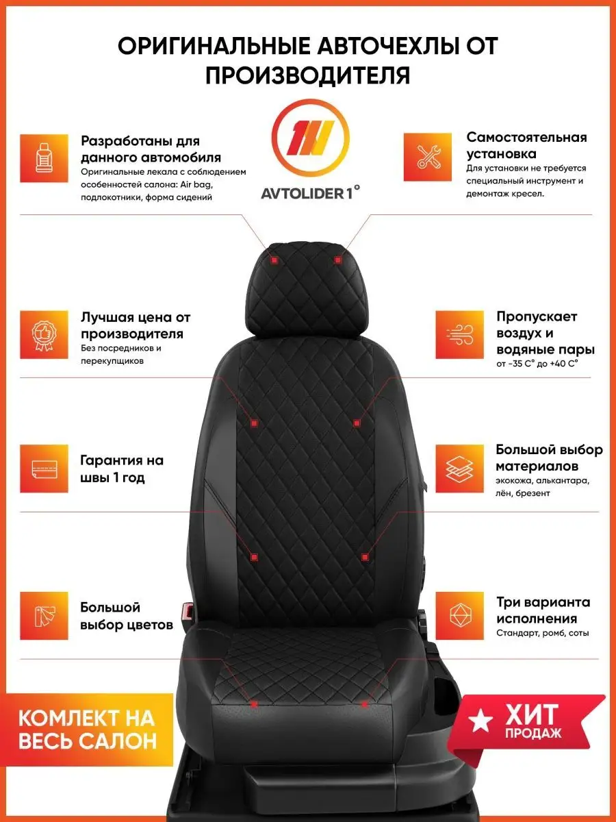 Чехлы на сиденья Хендай Элантра 7 NC7 с 2021-н.в. AVTOLIDER1 131749499  купить в интернет-магазине Wildberries