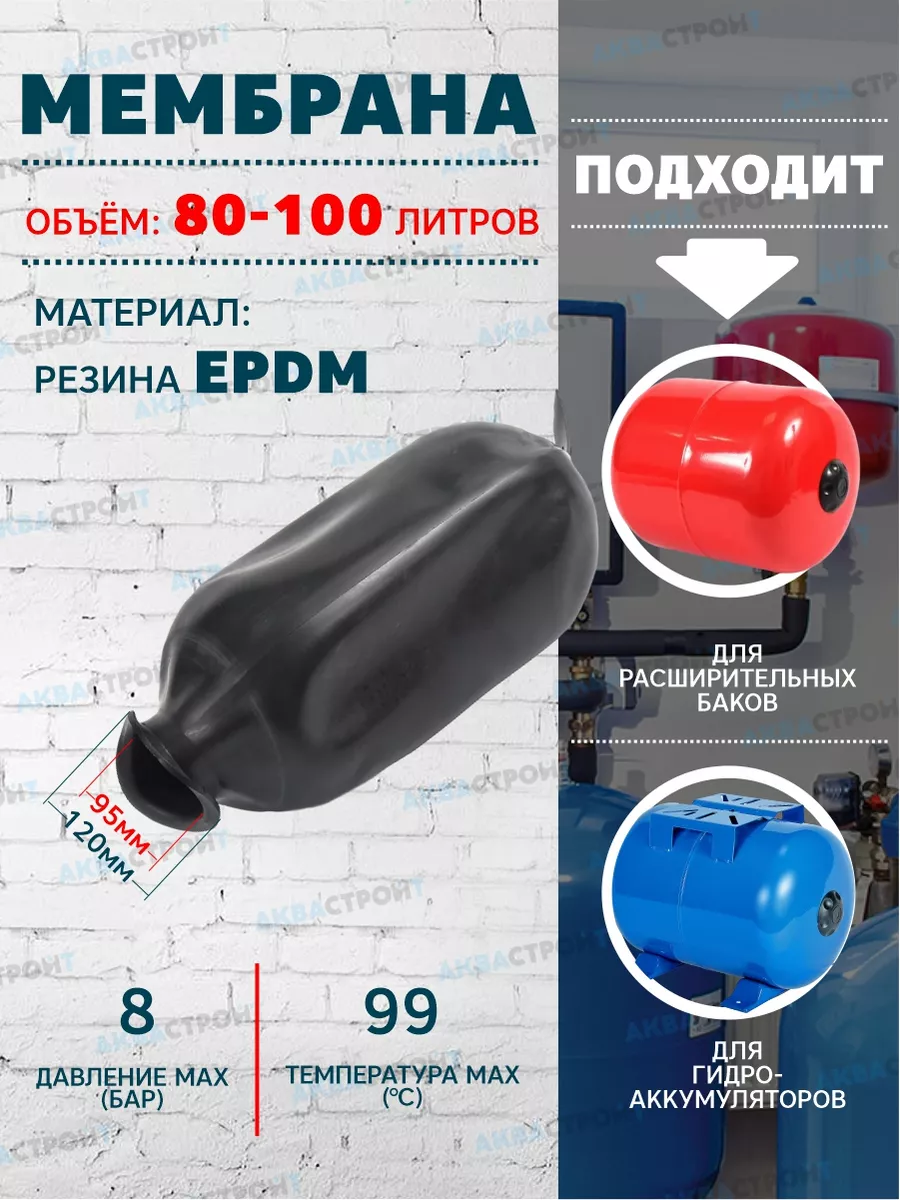 Мембрана для гидроаккумулятора 100л Thermofix купить по цене 1 348 ₽ в интернет-магазине Wildberries | 131764196