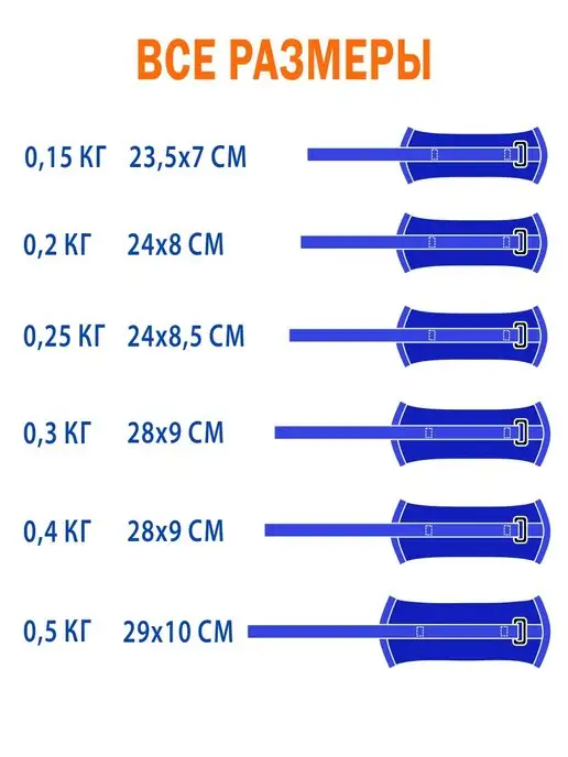 V76 Утяжелители для ног детские грузы для гимнастики 0,4 кг, синий, фото 5