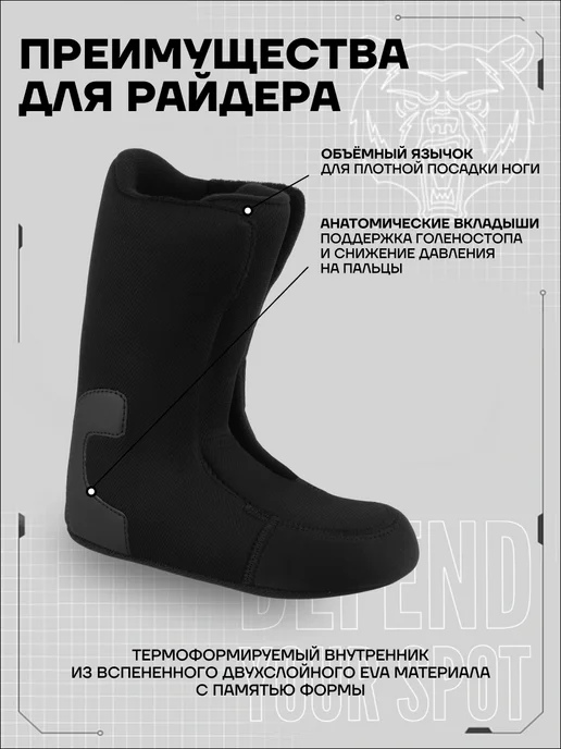 TERRO Ботинки сноубордические TERROR CREW Fastec, черный, фото 4