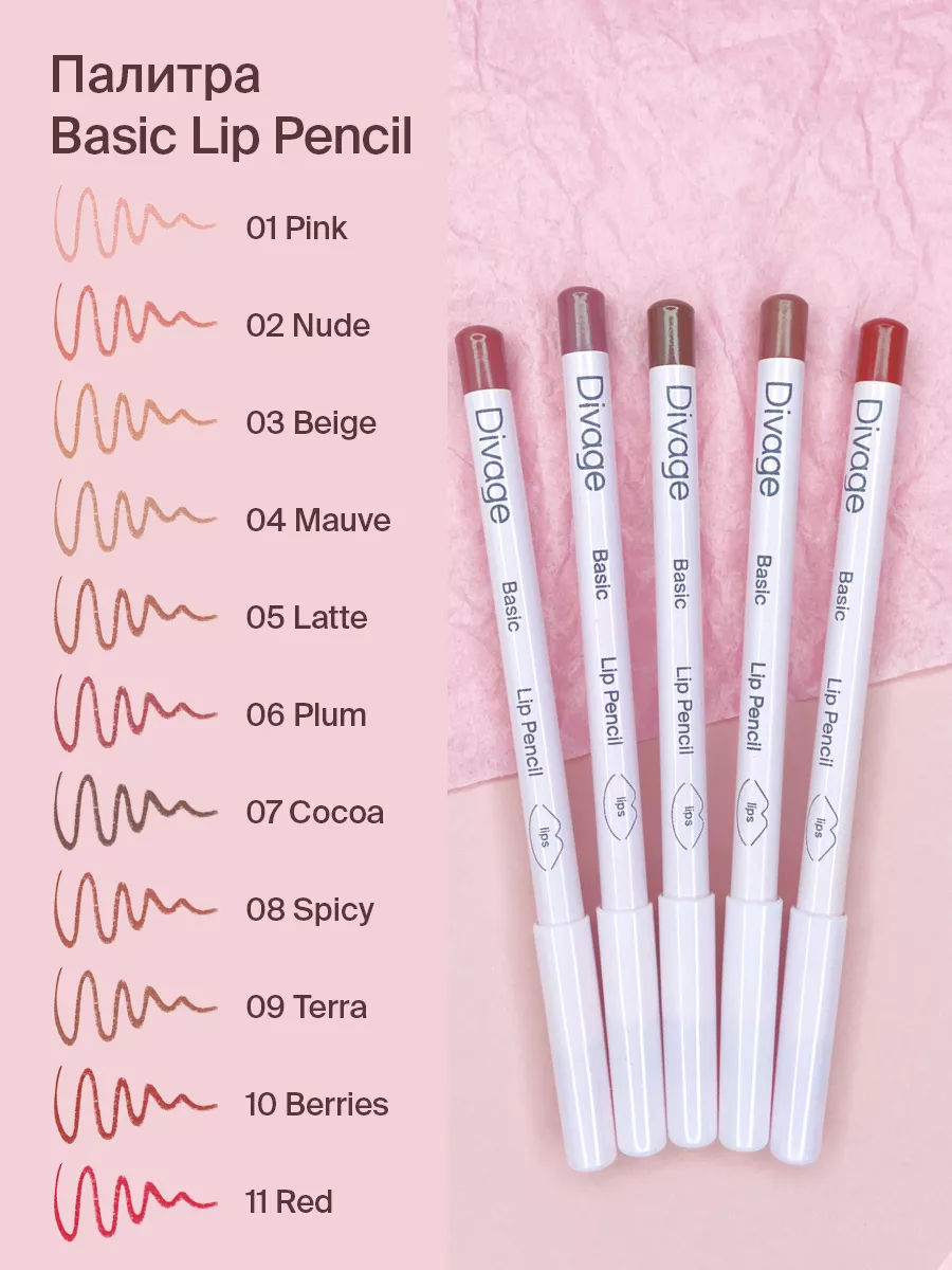 Карандаш для губ Basic Lip Pencil 11г: 04 Mauve