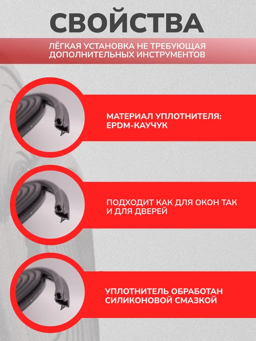 Стандарт Проф Уплотнитель для дверей и окон пластиковых KBE 229,10м, 229,1 м, фото 3