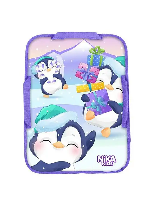 Nika Kids Ледянка мягкая "Пингвины" детская, голубой