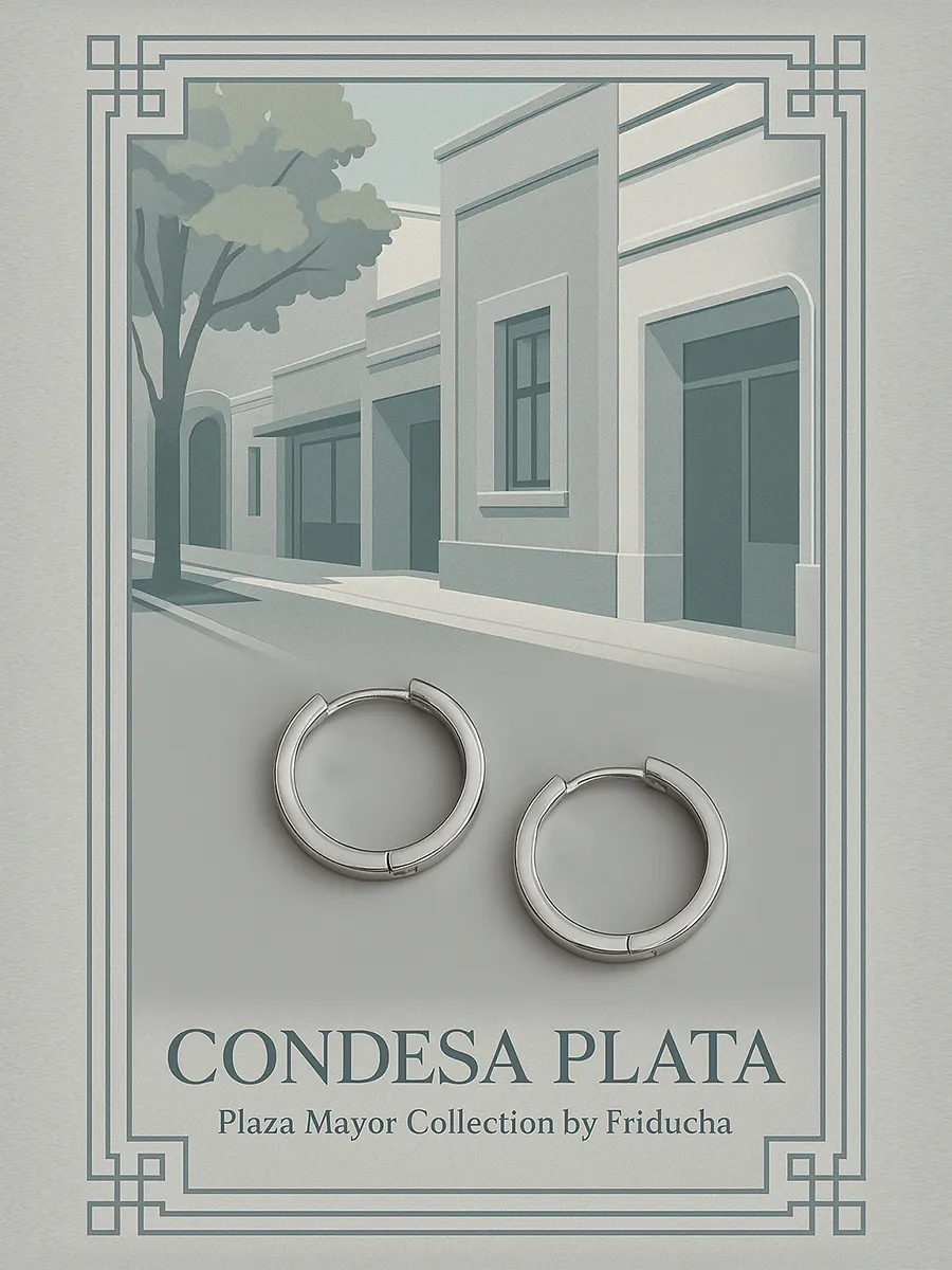 Серьги-конго Condesa Plata 20 мм, родий