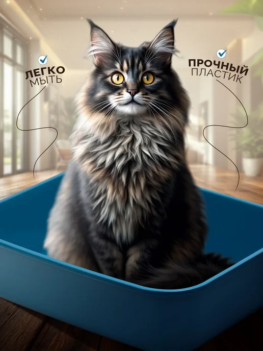 Сималенд Лоток для кошек, синий, фото 5