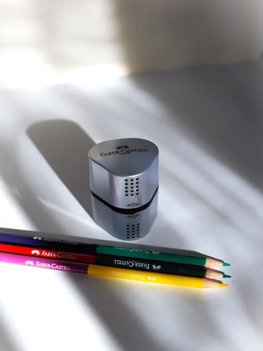 Faber-Castell Точилка для карандашей 3 отверстия, 2 контейнера, серый