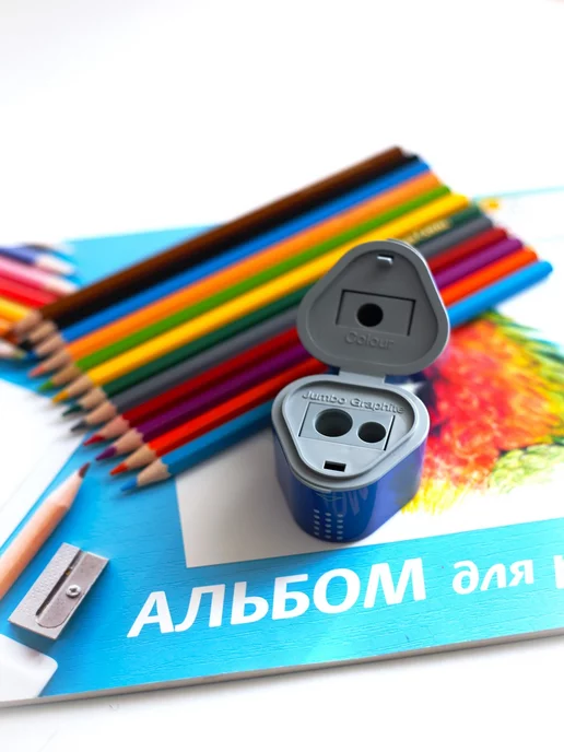 Faber-Castell Точилка для карандашей 3 отверстия, 2 контейнера, синий, фото 4