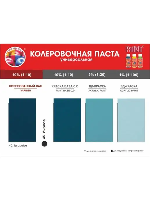 Palizh Палиж колер универсальный Бирюзовый, голубой, фото 2