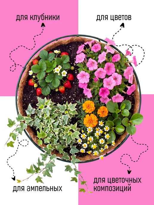 Garden Show Кашпо подвесное с вкладышем из коковиты, d35 см, черный, фото 5