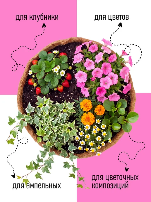 Garden Show Кашпо подвесное с вкладышем из коковиты, d35 см, розовый, фото 5