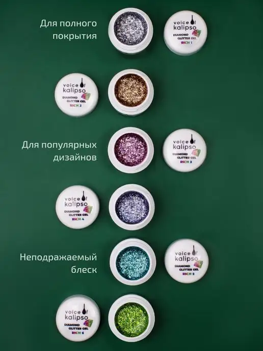 VOICE OF KALIPSO Гель лак для дизайна ногтей с глиттером, серый, фото 7