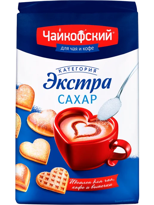 ЧАЙКОФСКИЙ Сахар Чай кофский Категории Экстра белый 900г, 900 г