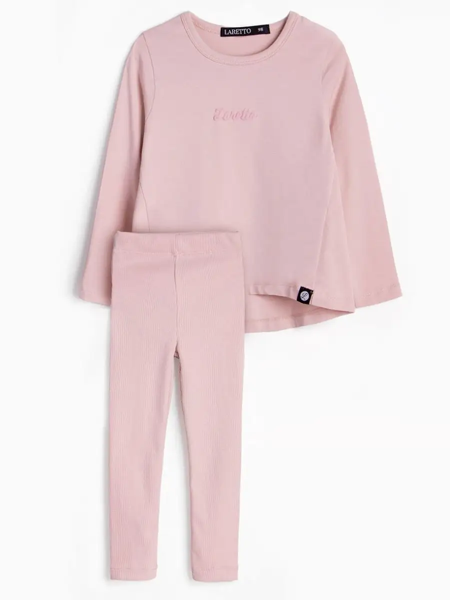 Фуфайка (футболка) с длинным рукавом+Брюки (легинсы), Peach Whip 14-1309