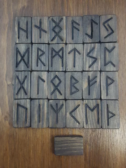 Вольный Ветер Руны скандинавские для гадания "ФутаркТеней" с описанием bag, серый, фото 5