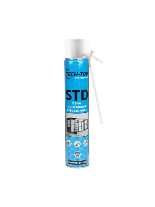TECH-TOP Пена монтажная бытовая STD, всесезонная, 740 мл, 740 мл