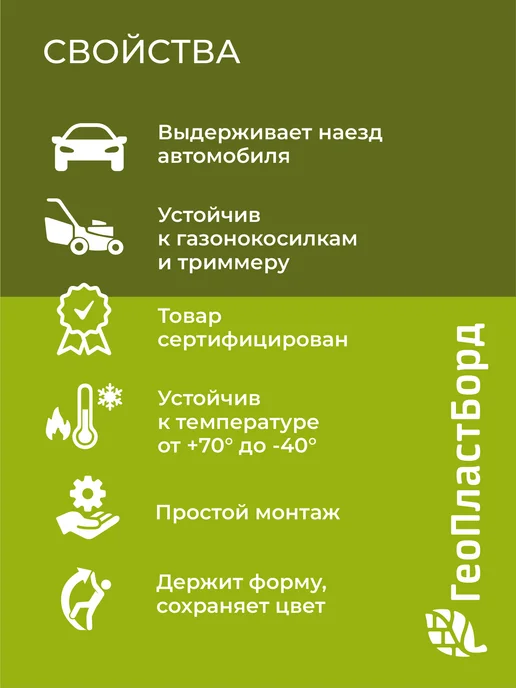 ГеоПластБорд Бордюр садовый пластиковый Манго Лайт для дачи высота 38 мм, 8 м, фото 3