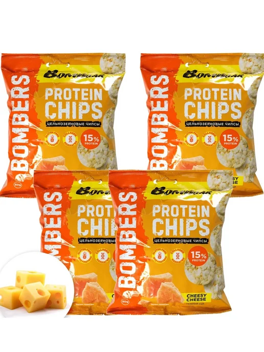 BombBar Протеиновые чипсы цельнозерновые Protein Chips 15 шт, 4 шт, фото 2