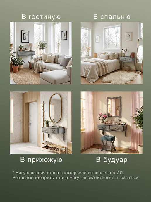 Мебелик Туалетный столик подвесной, серый, фото 7