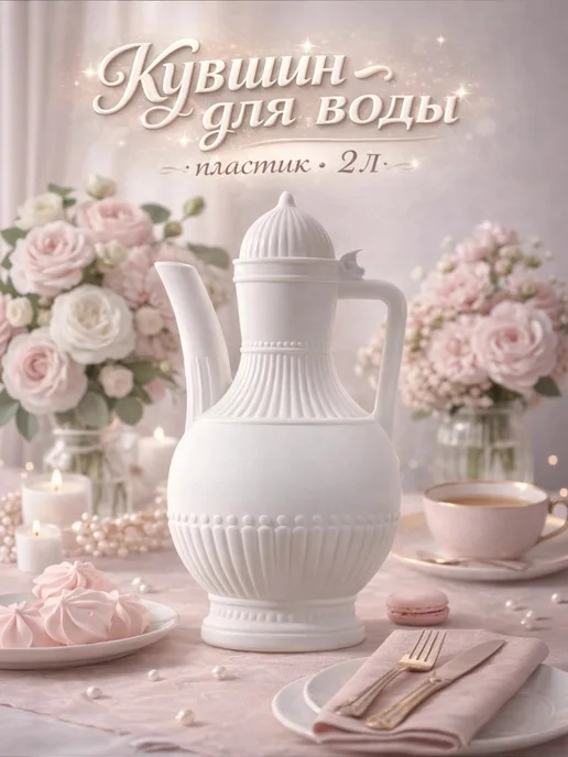 Кувшин кумган с крышкой, пластиковый, 2 л, цвет микс, 2 л, фото 5