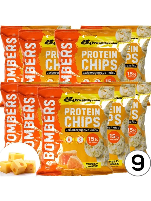 BombBar Протеиновые чипсы цельнозерновые Protein Chips 15 шт, 9 шт, фото 2