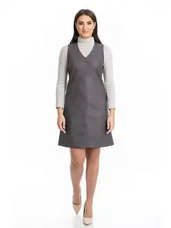 Сарафан женский из экокожи офисный кожаный платье деловое Merlis 132767995 купить за 1 918 ₽ в интернет-магазине Wildberries