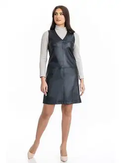 Сарафан женский из экокожи офисный кожаный платье деловое Merlis 132767996 купить за 1 918 ₽ в интернет-магазине Wildberries