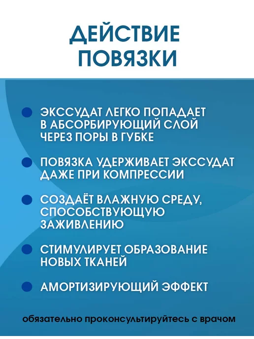 Optimelle Липидоколлоидная повязка для ран губчатая ЛикоСорб 10х15 см, 10x15 см, фото 3