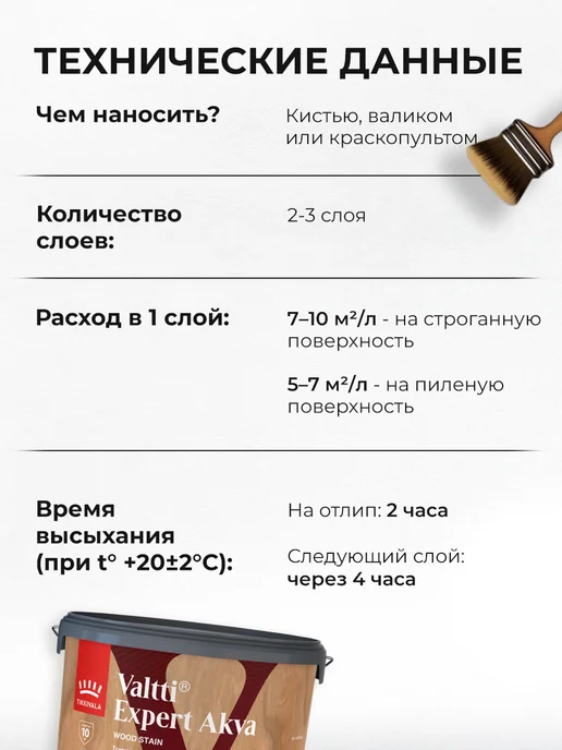 TIKKURILA VALTTI EXPERT AKVA лазурь, полуматовая, бесцветный 0,9л, 900 мл, фото 5