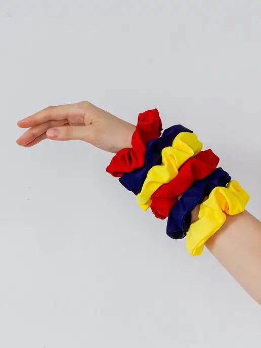 Rainbow scrunchies Резинка для волос из бифлекса, черный, фото 8