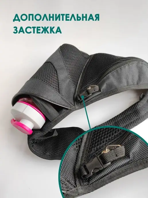 Sumussa Cумка на пояс для бега и лыж, термобак лыжный, черный, фото 6
