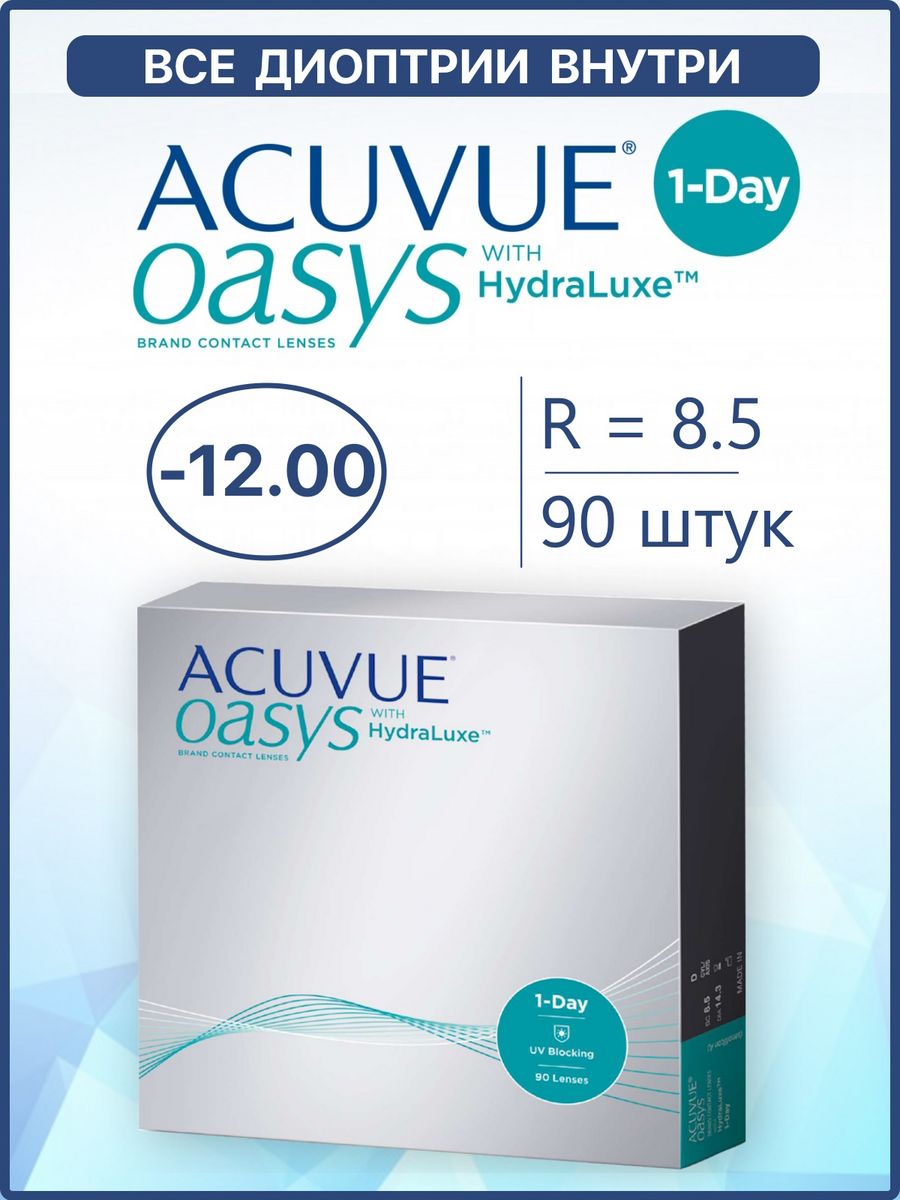 Линзы acuvue oasys hydraluxe 90 шт