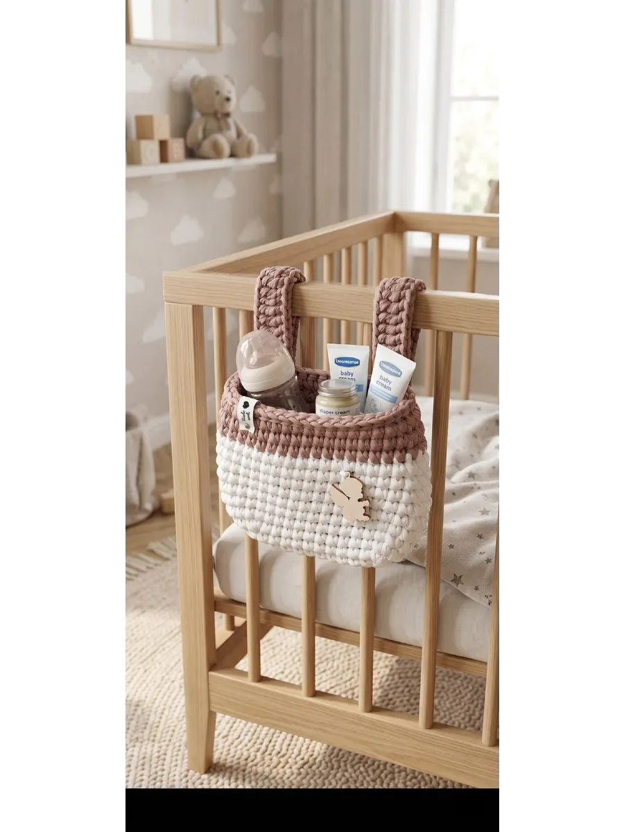 Карман на кровать Подвесная корзинка вязаная