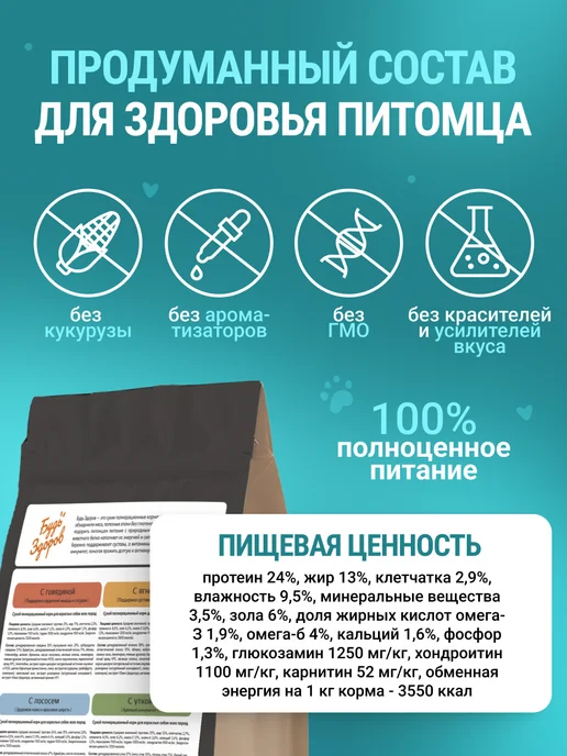 Сухой корм Будь здоров для собак, лосось, 10 кг, фото 5