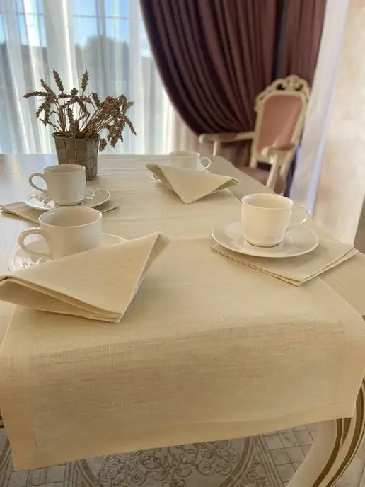 linen.waves Дорожка на стол изо льна, розовый, фото 3