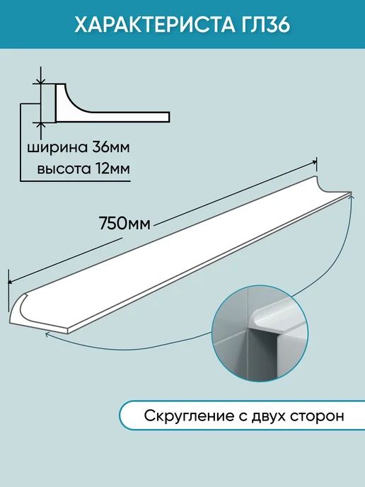 BNV Акриловый бордюр для ванны ГЛ36 750мм, белый, фото 4
