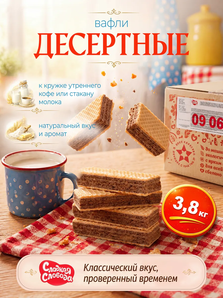 Вафли Десертные 3,8 кг