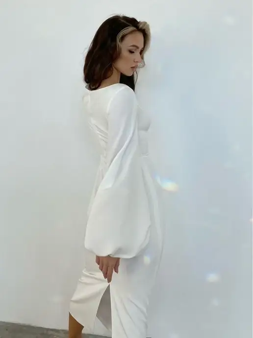 OZEROVA Wedding Dress Свадебное платье белое с рукавами, белый, фото 7