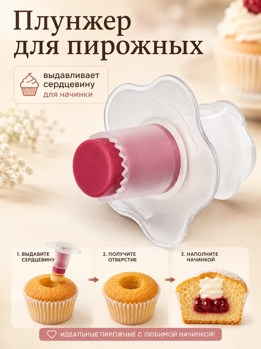 Плунжер кондитерский для капкейков и кексов