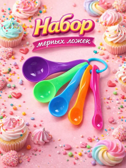 Доляна Набор мерных ложек пластиковых, 5 шт, 5 шт