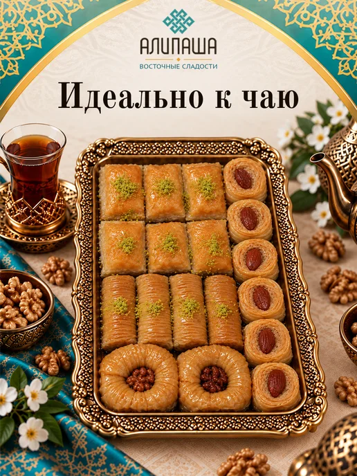 АЛИПАША Пахлава турецкая "Ассорти", в упаковке 1 кг, фото 4