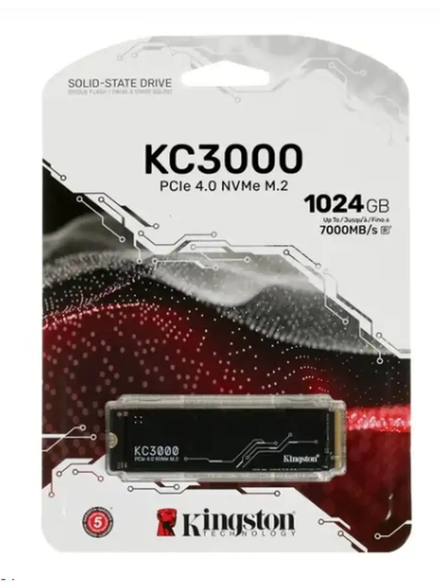 SSD диск Kingston KC3000/1 TB/PCI-E 4.0 x4[SKC3000S/1024G] Kingston  133612506 купить в интернет-магазине Wildberries