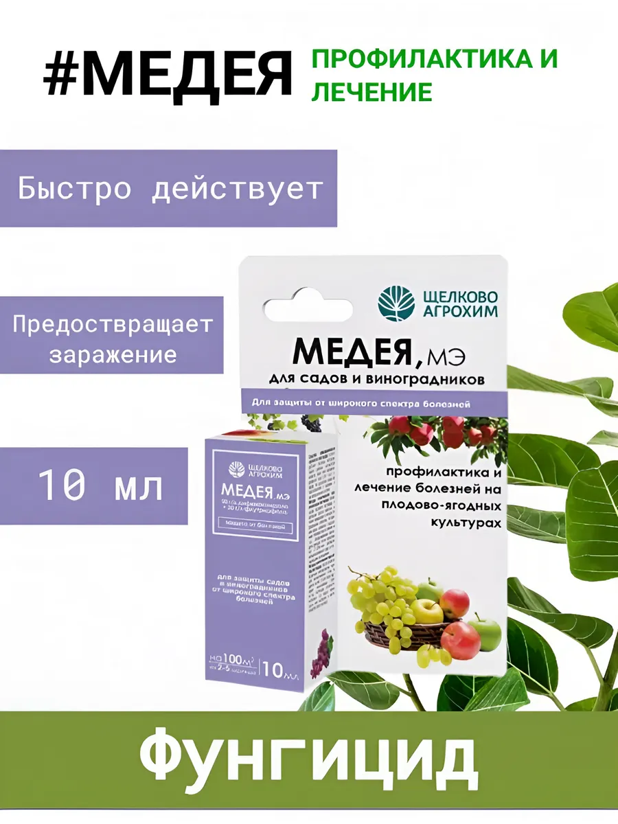 Фунгицид Медея от болезней плодово-ягодных культур, 10 мл Октябрина  Апрелевна 133629427 купить за 151 ₽ в интернет-магазине Wildberries