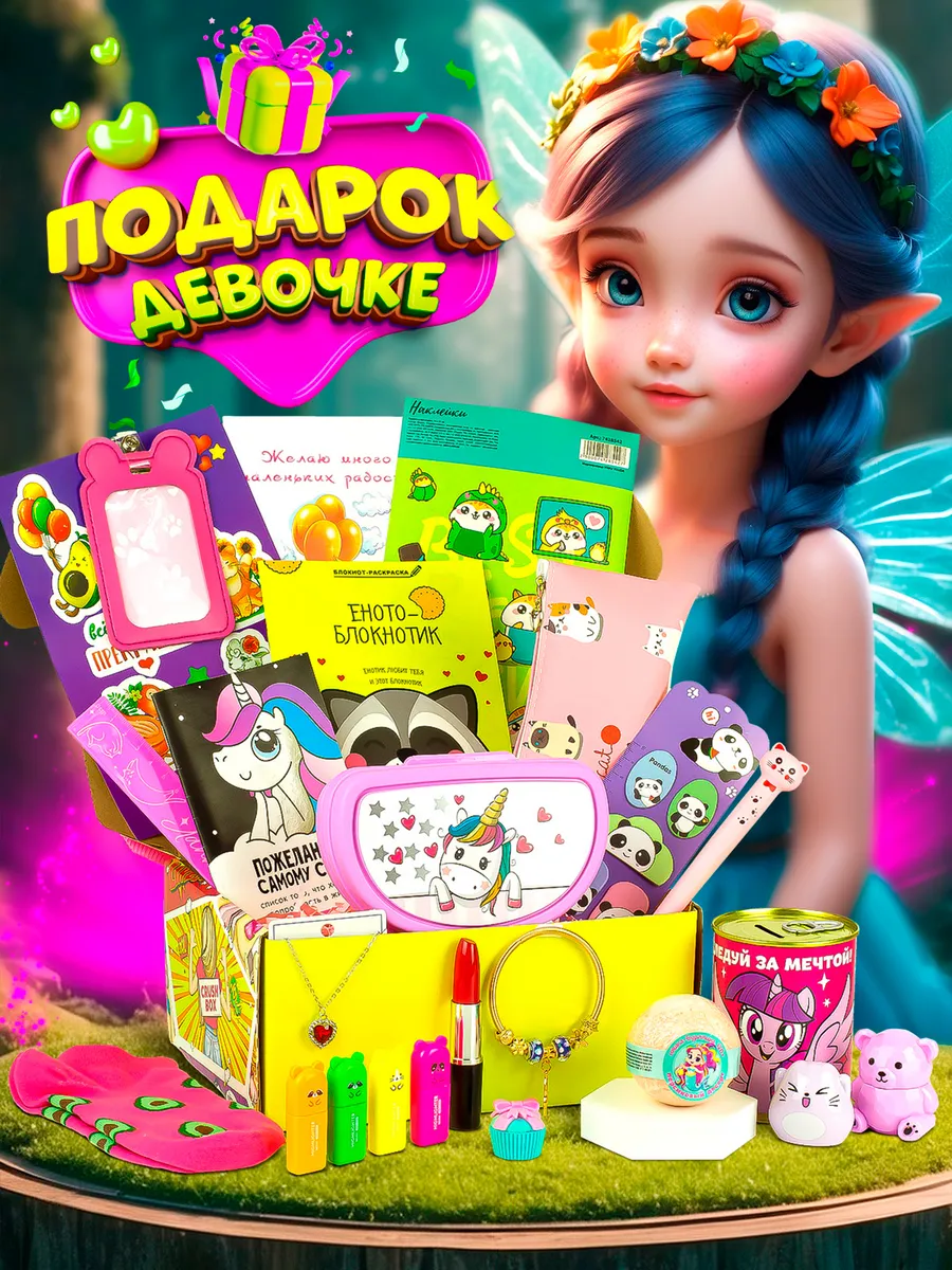 Подарочный набор для девочки с канцелярией