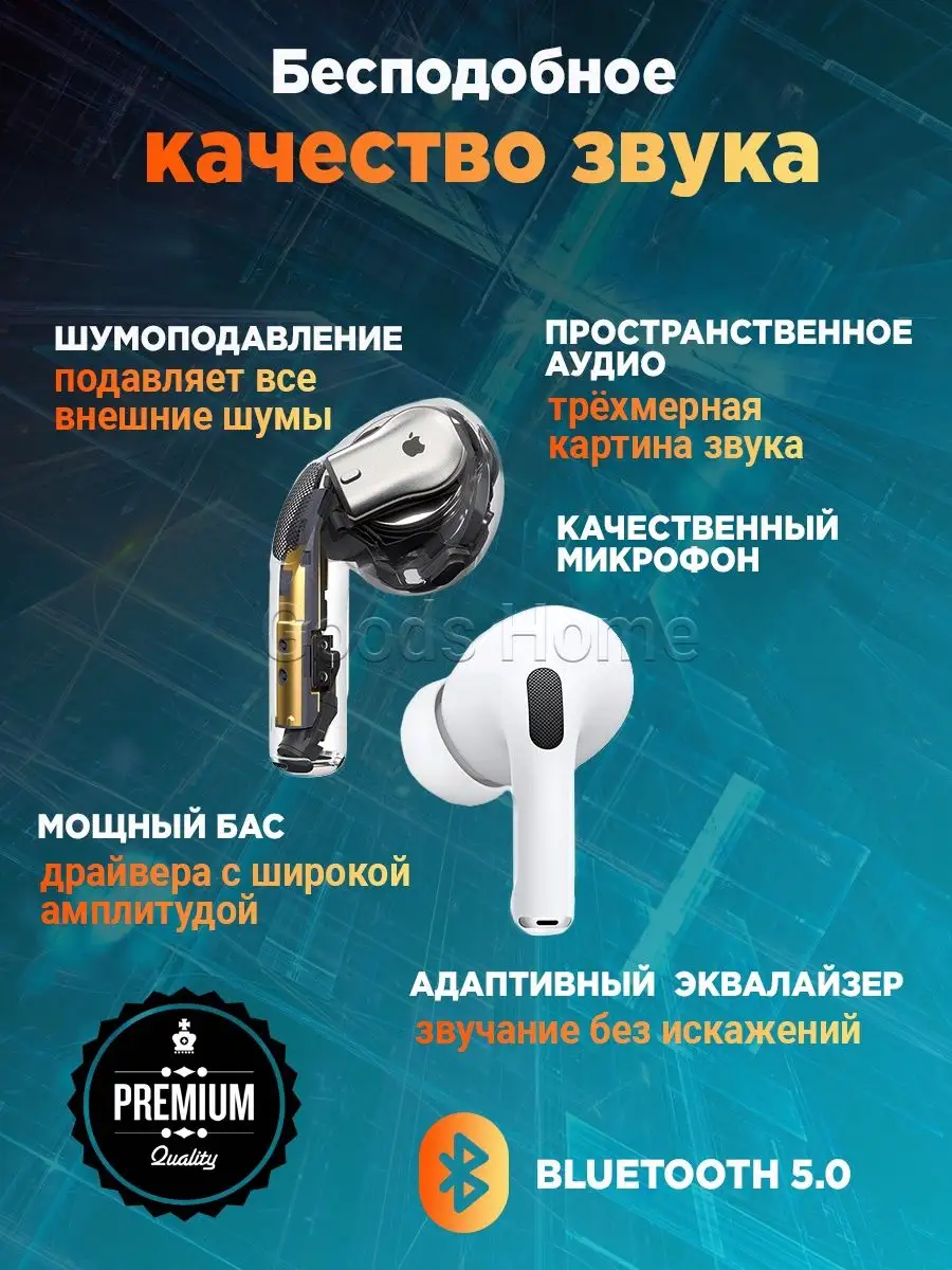 Наушники беспроводные Air pods Pro для айфона и андроида Xiaomi 133688143  купить за 1 131 ₽ в интернет-магазине Wildberries