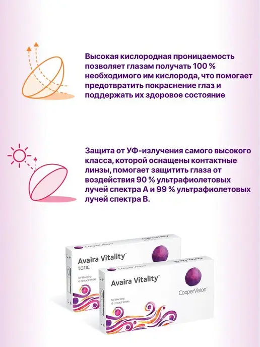 Avaira Vitality Контактные линзы 6 шт 8.4 -2.25, 6 шт, фото 3