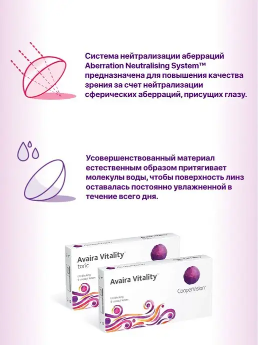 Avaira Vitality Контактные линзы 6 шт 8.4 -2.00, 6 шт, фото 2